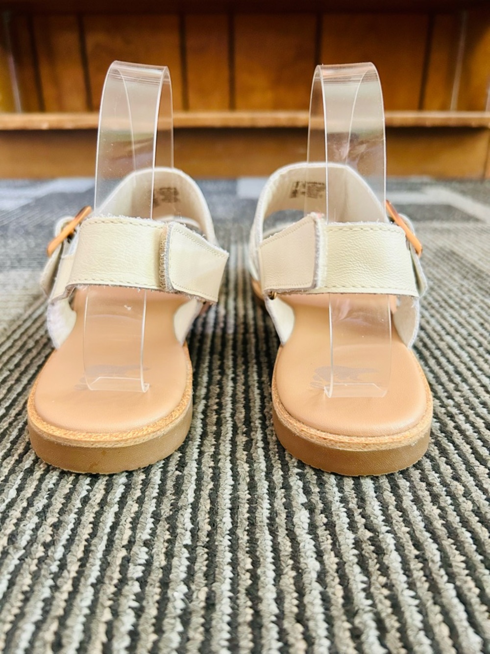 Sorel White Chalk Gum Ella III Slingback Flat Sandals, size 9 EU 40 - Picture 8 of 11
